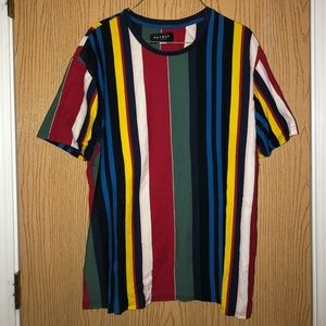 PacSun vertical striped colorful short sleeve tee